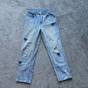 Distressed Heart Patch Jeans